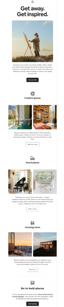 Airbnb e-mail marketing